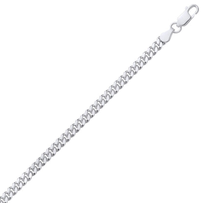 Silver  Traditional Diamond-cut Faceted Curb Curb Chain Necklace - GVCH68