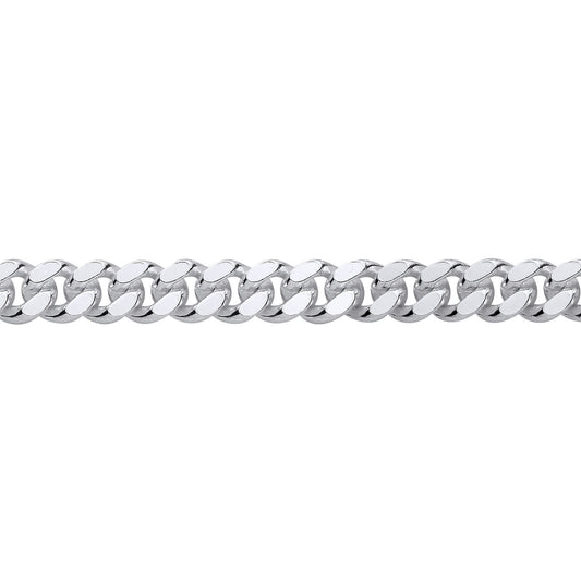 Silver Traditional Diamond-cut Faceted Curb Curb Chain Necklace - GVCH68