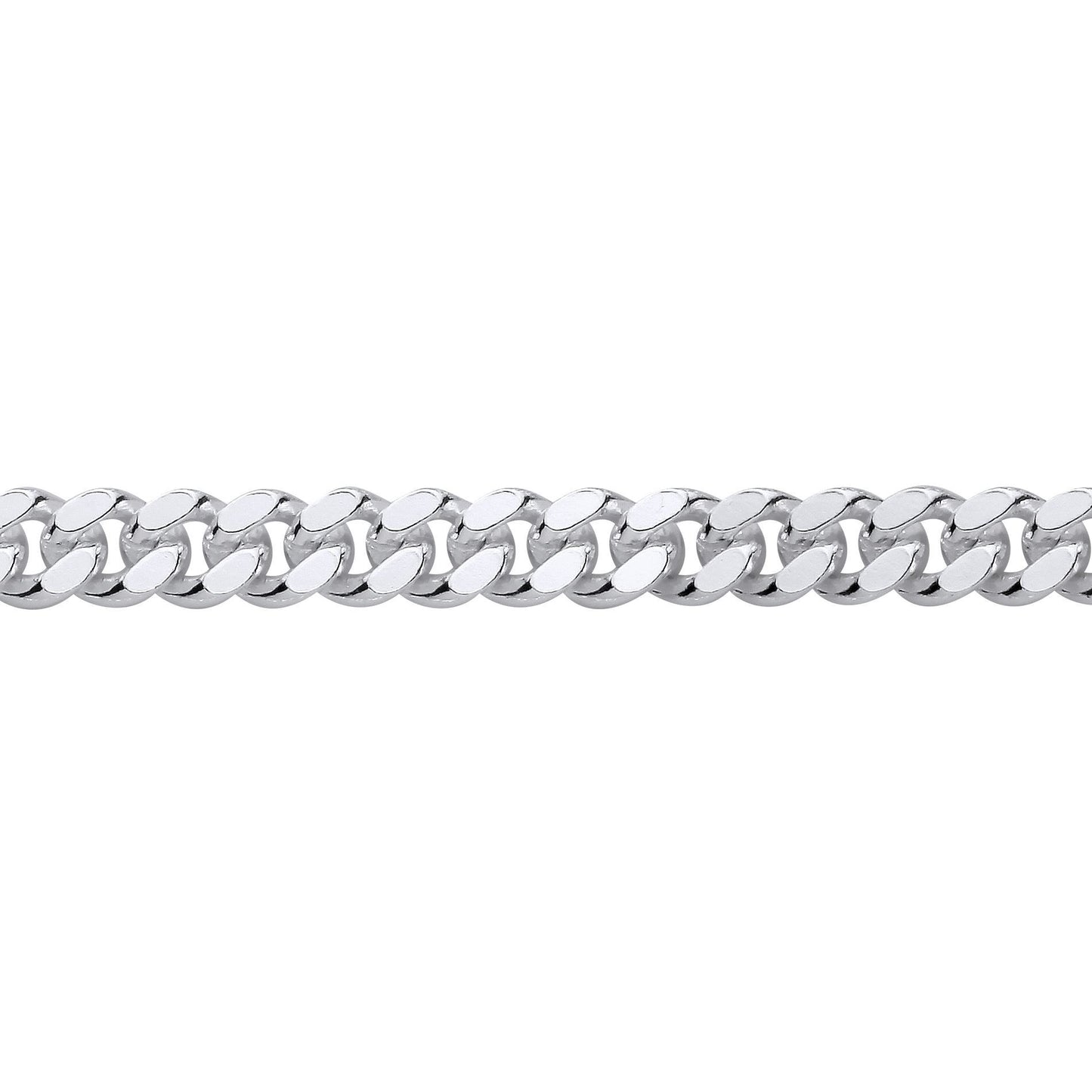 Silver  Traditional Diamond-cut Faceted Curb Curb Chain Necklace - GVCH68