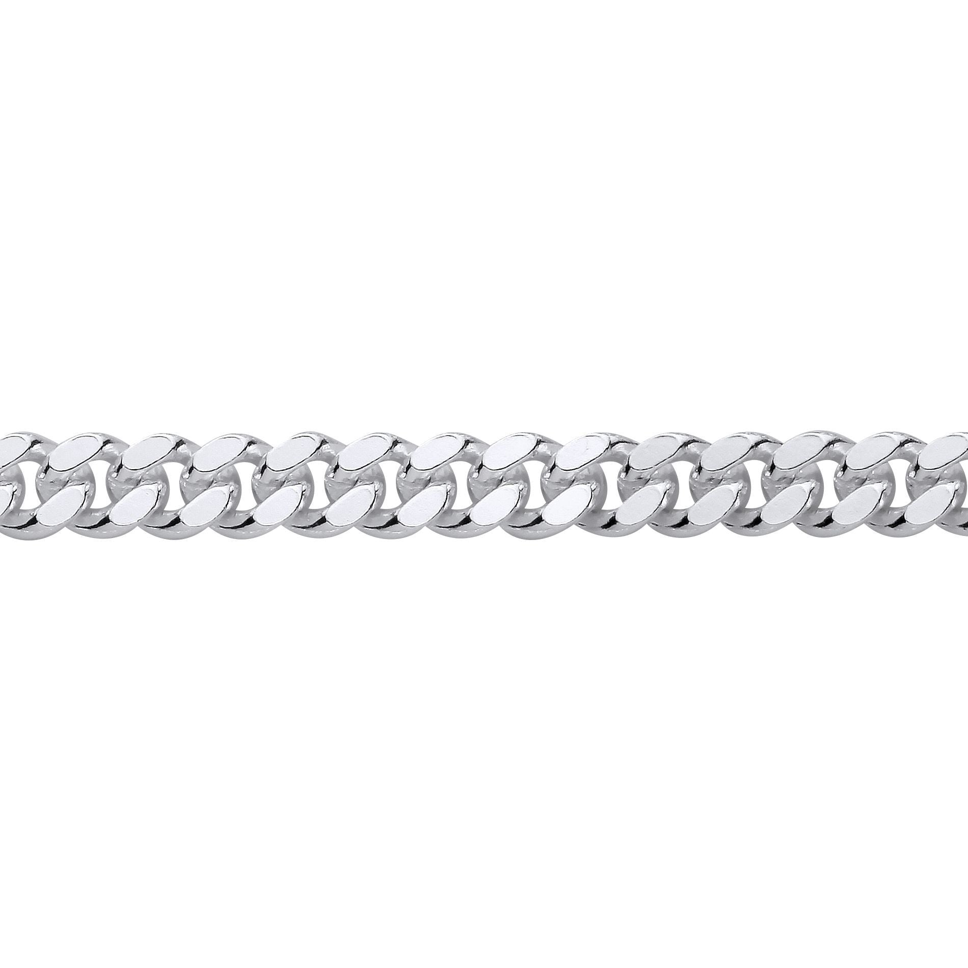 Silver  Traditional Diamond-cut Faceted Curb Curb Chain Necklace - GVCH68