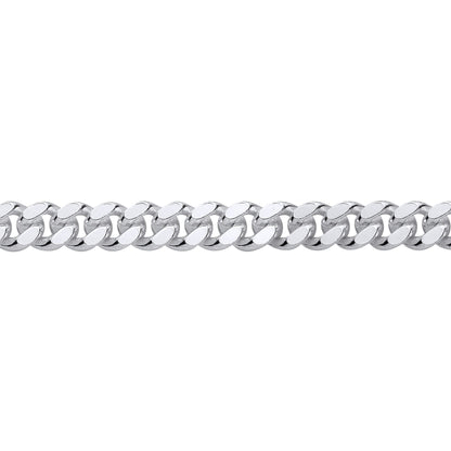 Silver  Traditional Diamond-cut Faceted Curb Curb Chain Necklace - GVCH68