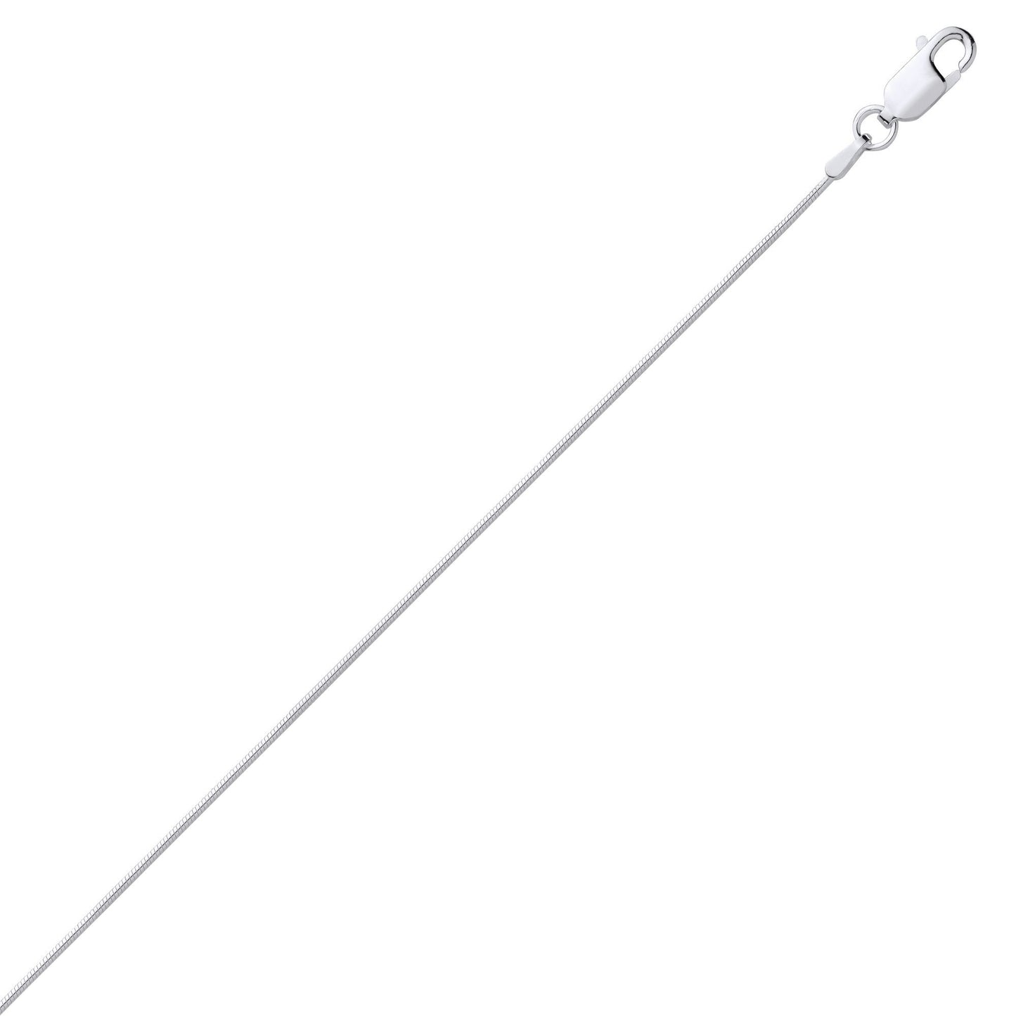 Silver  Rounded Snake Link Pendant Chain Necklace - GVCH69