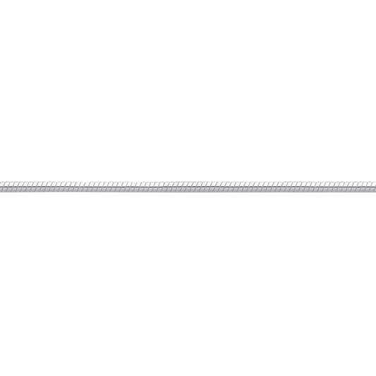 Silver Rounded Snake Link Pendant Chain Necklace - GVCH69