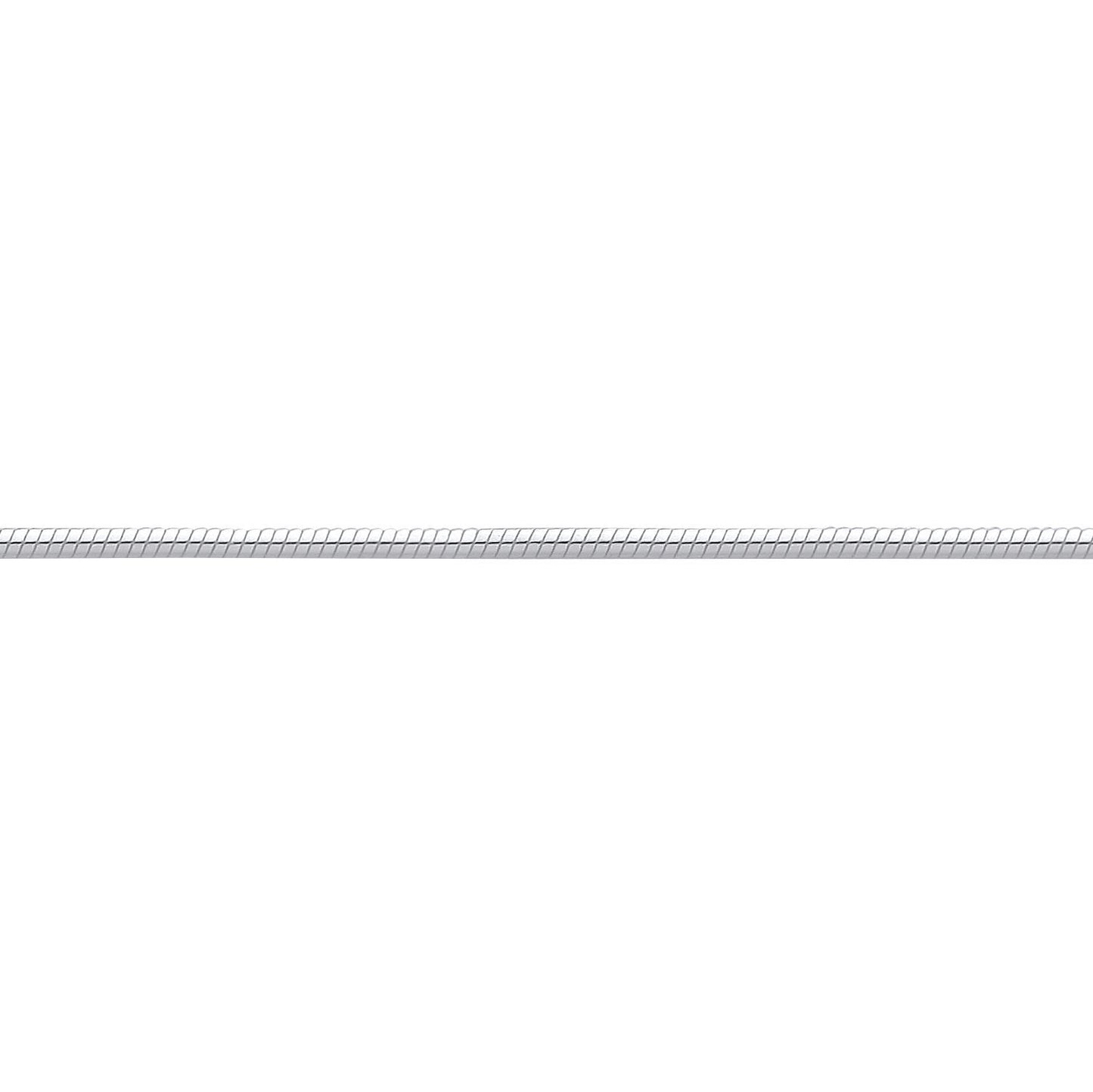 Silver  Rounded Snake Link Pendant Chain Necklace - GVCH69
