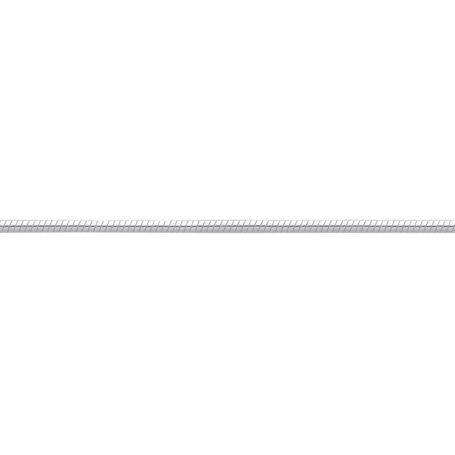 Silver  Rounded Snake Link Pendant Chain Necklace - GVCH69