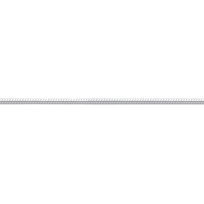 Silver  Rounded Snake Link Pendant Chain Necklace - GVCH69