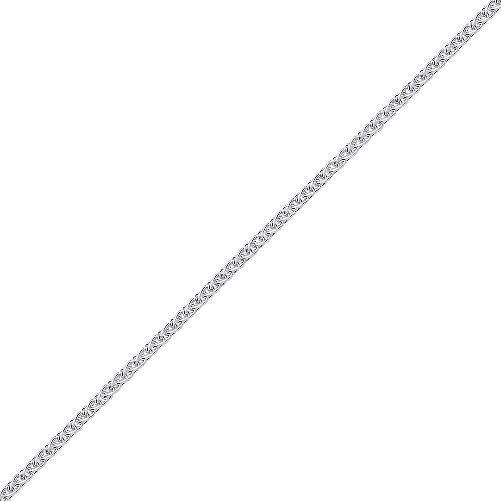 Silver  Snake-like Spiga Link Pendant Chain Necklace 2mm - GVCH9