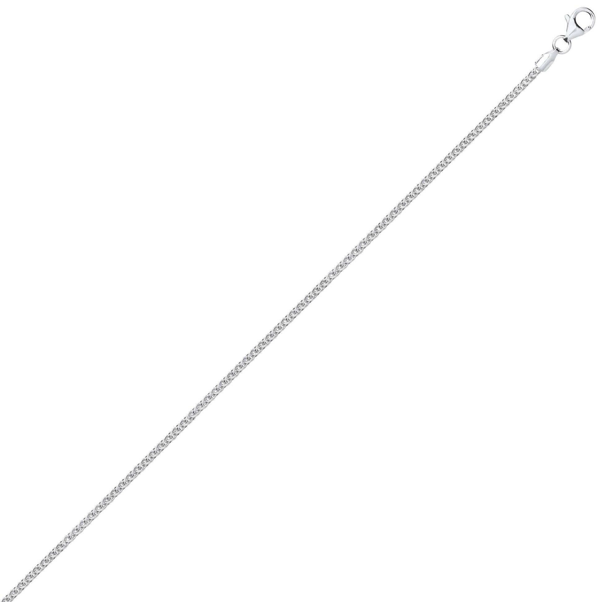 Silver  Snake-like Spiga Link Pendant Chain Necklace 2mm - GVCH9