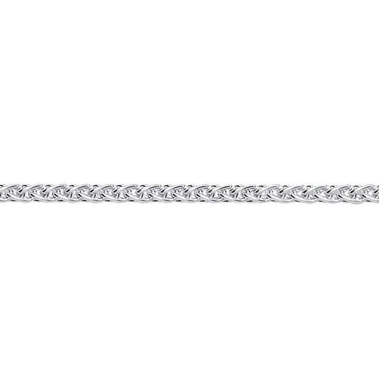 Silver  Snake-like Spiga Link Pendant Chain Necklace 2mm - GVCH9