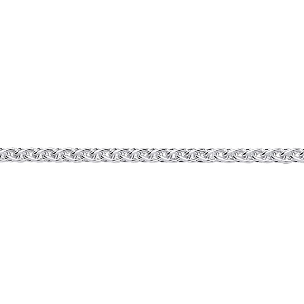 Silver  Snake-like Spiga Link Pendant Chain Necklace 2mm - GVCH9