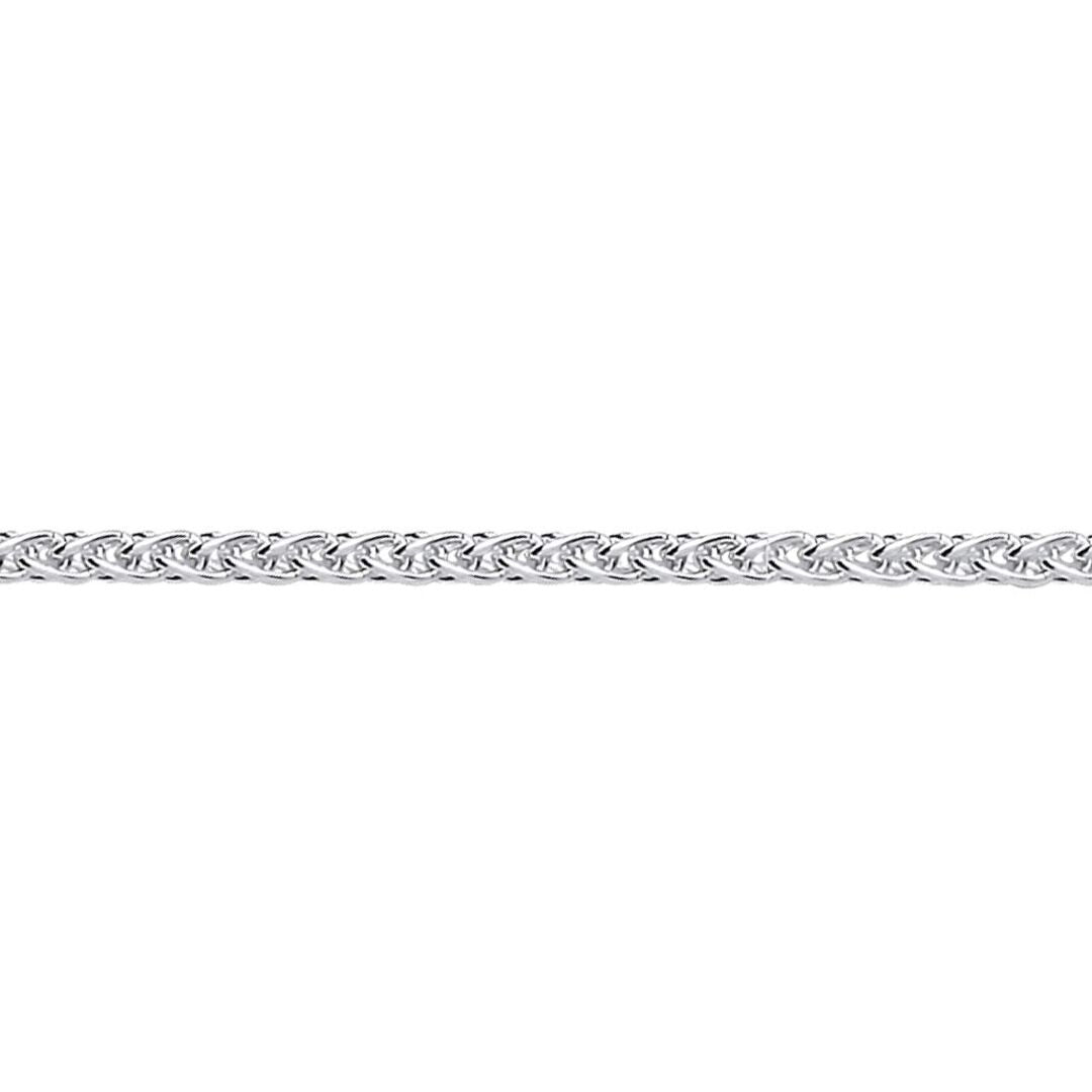 Silver  Snake-like Spiga Link Pendant Chain Necklace 2mm - GVCH9