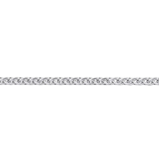 Silver  Snake-like Spiga Link Pendant Chain Necklace 2mm - GVCH9