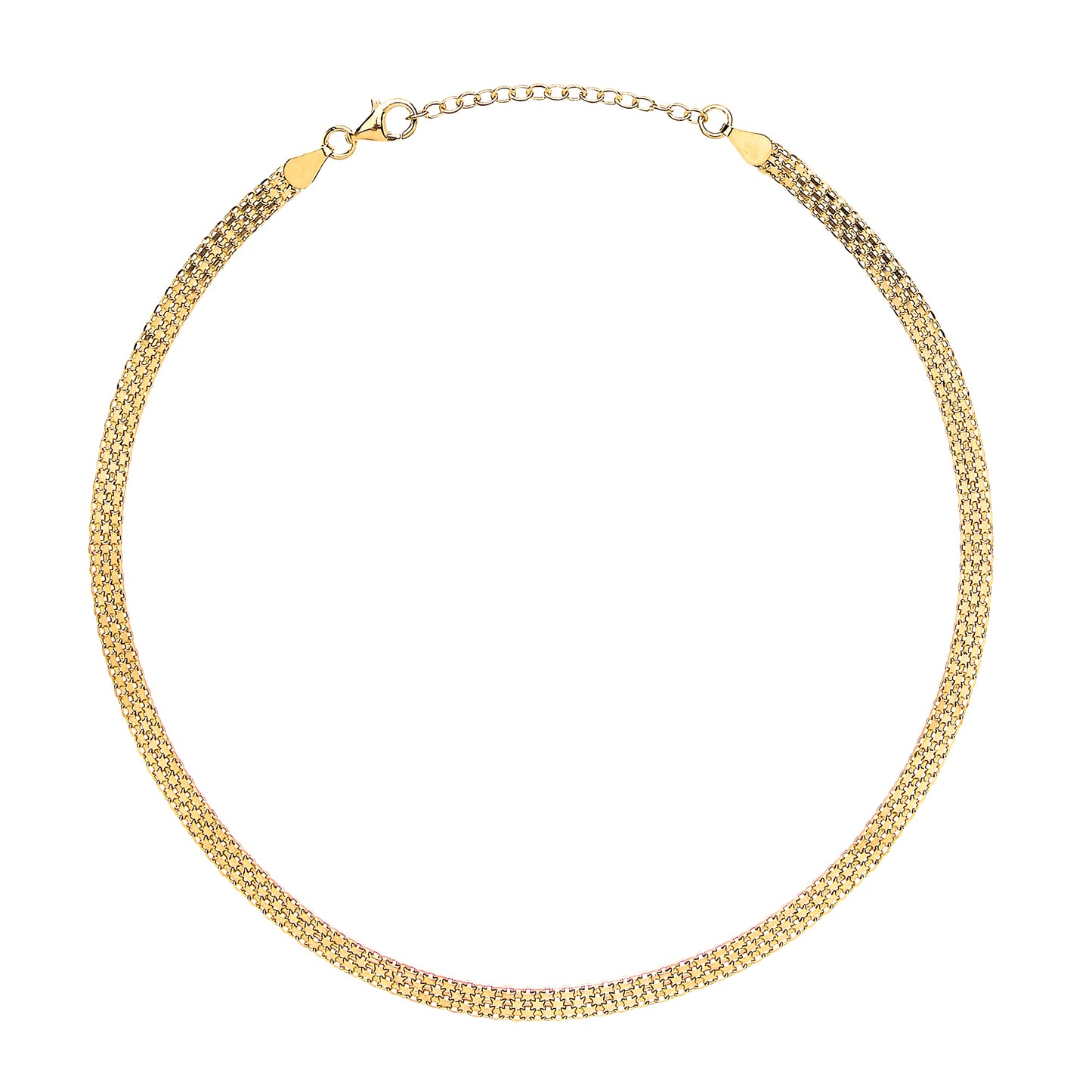 Gilded Silver  Bismark Flat Cage Collarette Necklace 5mm 14-16" - GVCL005G