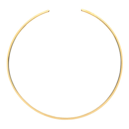 Gilded Silver  Flat Flexi Necklace 3mm 15" with 2" Gap (Fits 17") - GVCL006Y