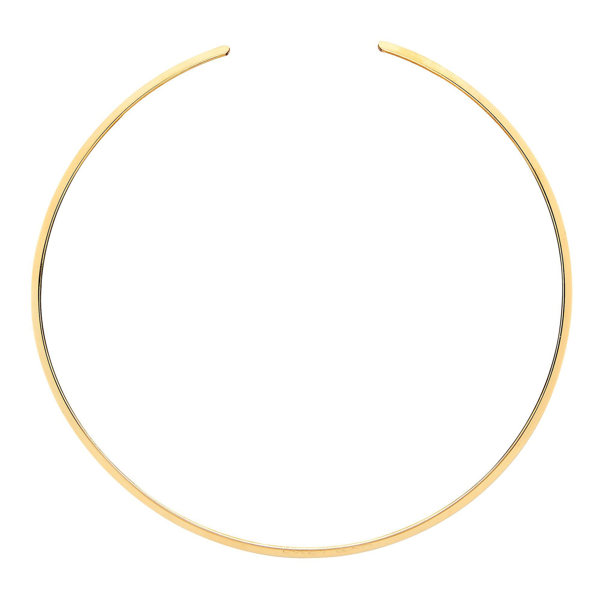 Gilded Silver  Flat Flexi Necklace 3mm 15" with 2" Gap (Fits 17") - GVCL006Y