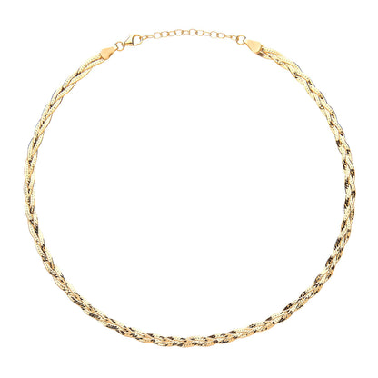 Gilded Silver  Diamond-cut Plaited Necklace 2mm 14.5-16" - GVCL010Y