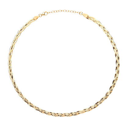 Gilded Silver  Diamond-cut Plaited  Necklace 2mm 14.5-16" - GVCL010Y