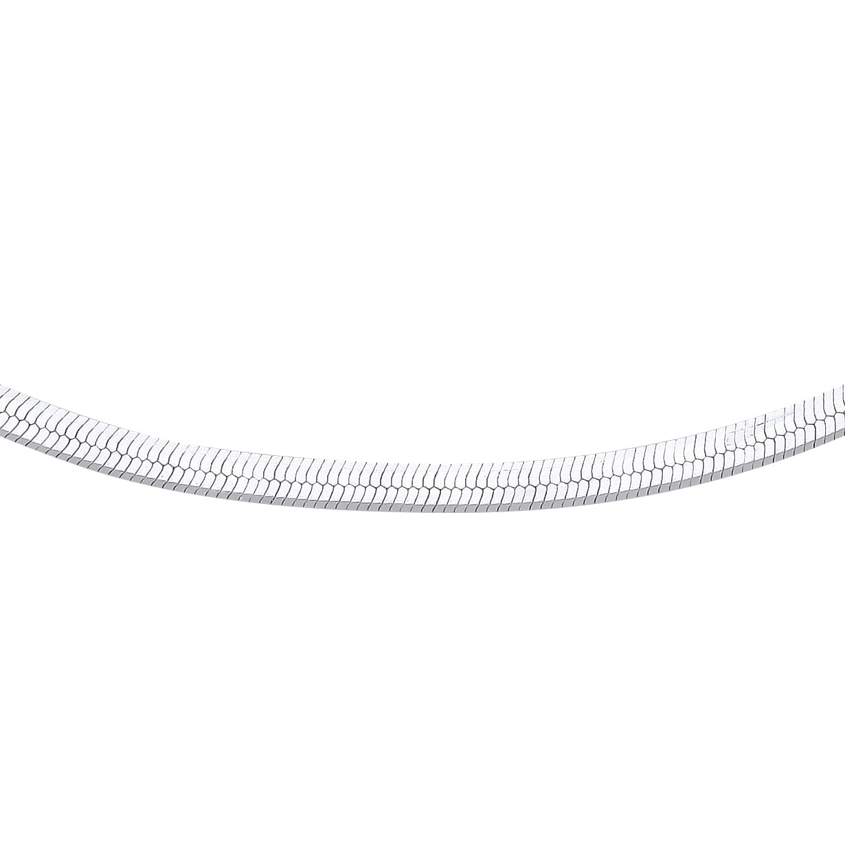 Silver  Flat Herringbone Chain Necklace - GVCL013