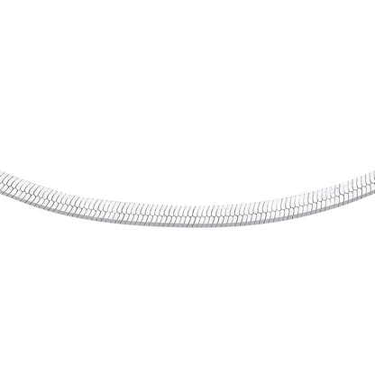 Silver  Flat Herringbone Chain Necklace - GVCL013