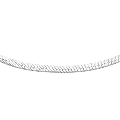 Sterling Silver  Flat Herringbone Chain Necklace 3mm 14 + 1.5 inch - GVCL013