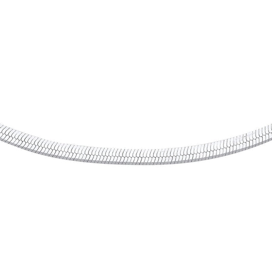 Sterling Silver  Flat Herringbone Chain Necklace 3mm 14 + 1.5 inch - GVCL013