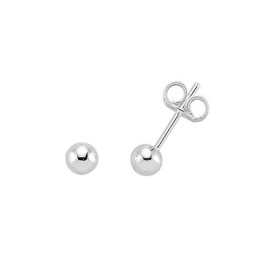 Silver  3D Orb Beads Ball Stud Earrings - GVE158