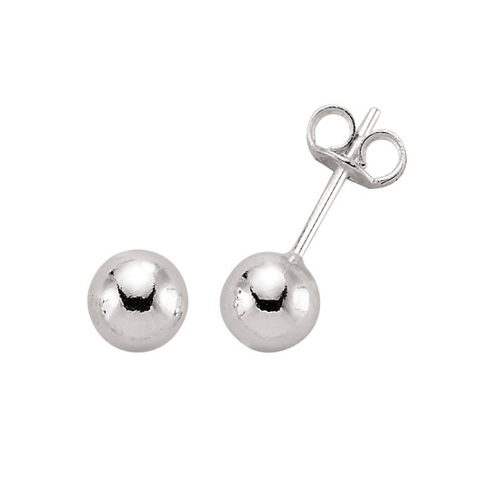 Silver  Ball Stud Earrings 6mm - GVE158-6MM