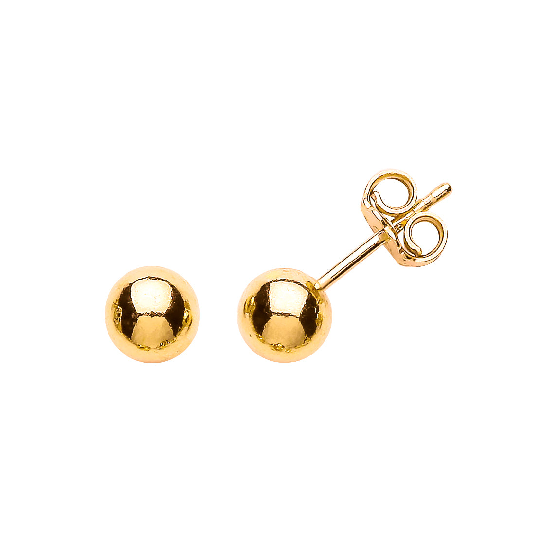 Gilded Silver  Ball Stud Earrings 6mm - GVE158G-6MM