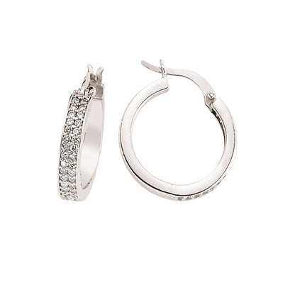 Sterling Silver  CZ Hoop Earrings - GVE299