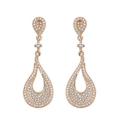 Rose Silver  CZ Tears of Joy Stud Earrings - GVE323
