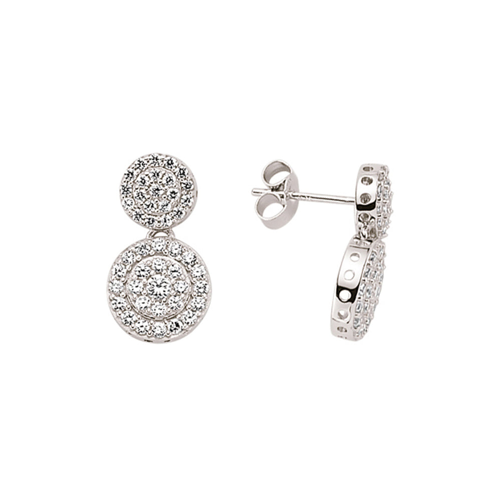 Silver  CZ Figure 8 Drop Earrings - GVE339