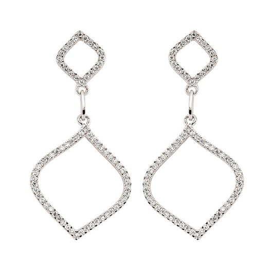 Silver  CZ Onion Dome Stud Earrings - GVE358