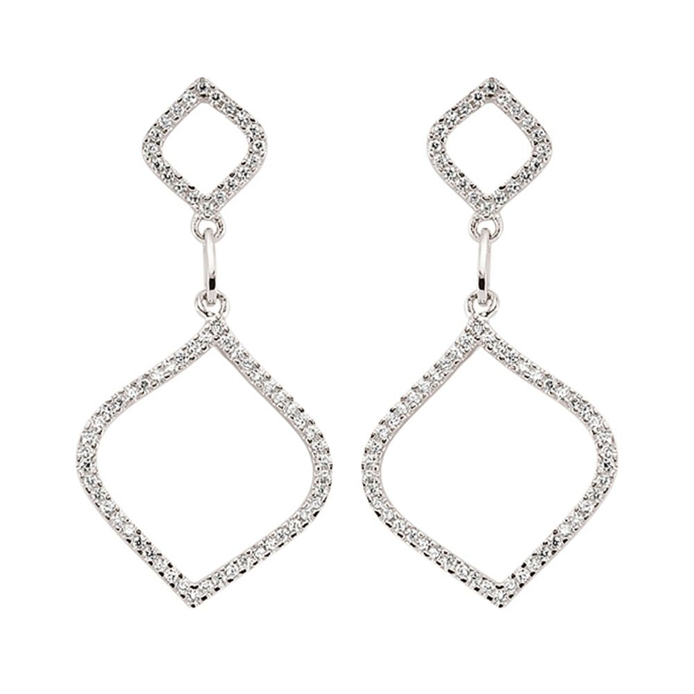 Silver  CZ Onion Dome Stud Earrings - GVE358