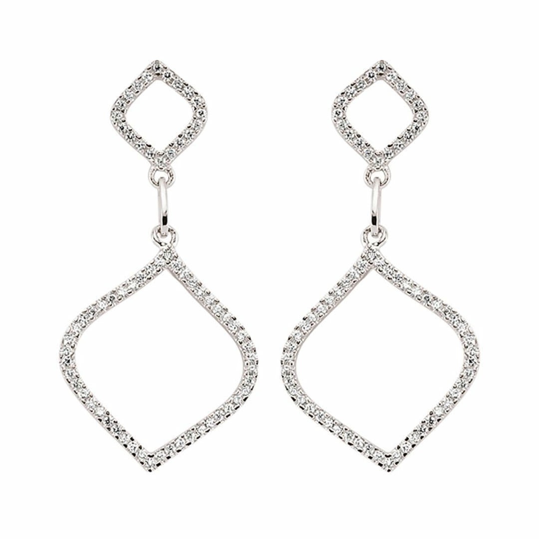 Silver  CZ Onion Dome Stud Earrings - GVE358