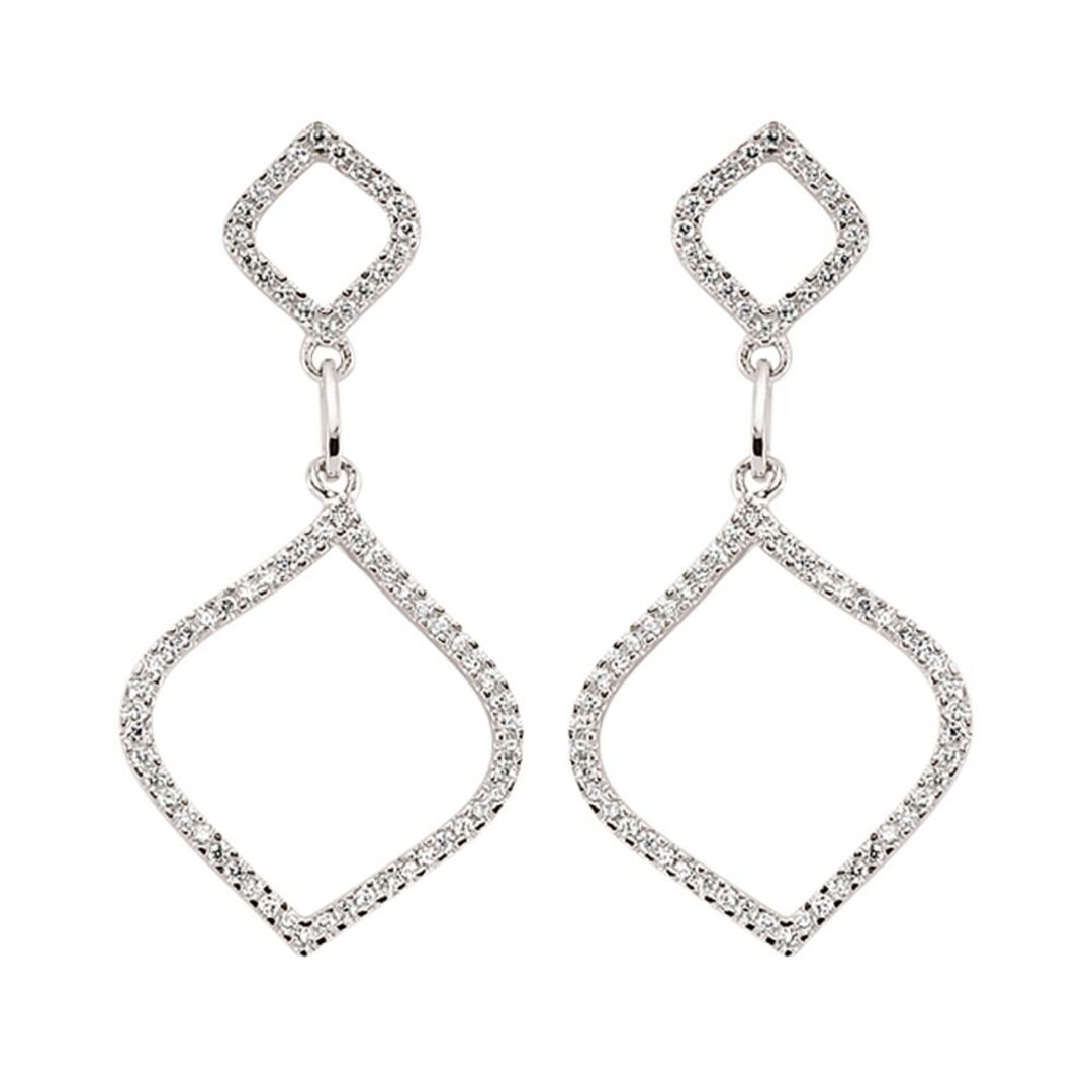 Silver  CZ Onion Dome Stud Earrings - GVE358