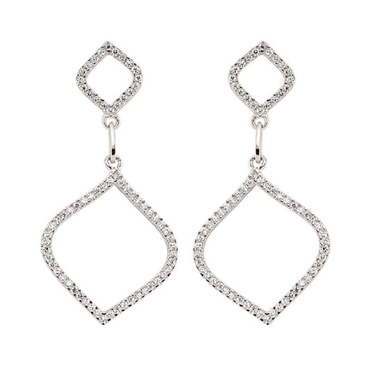 Silver  CZ Onion Dome Stud Earrings - GVE358