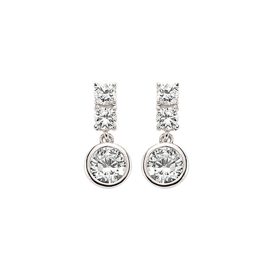 Silver  CZ Bubble Stud Earrings - GVE366