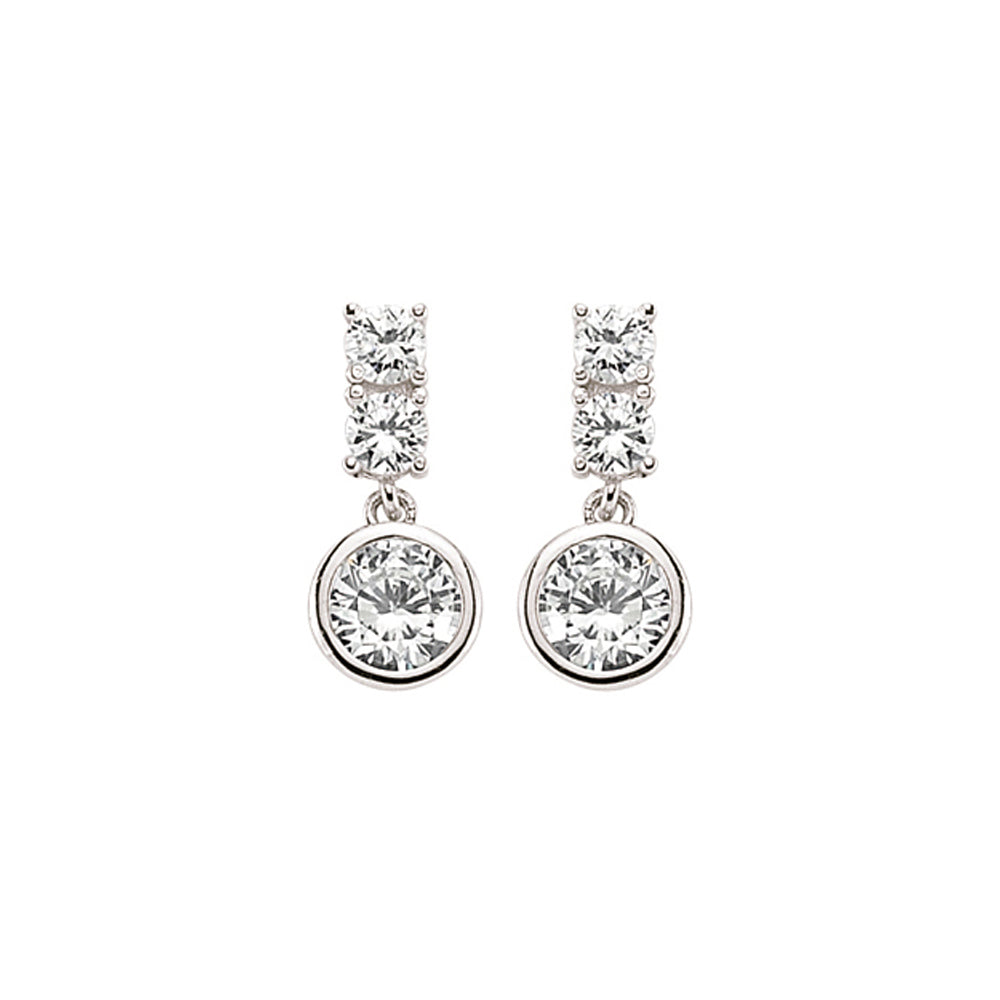 Silver  CZ Bubble Stud Earrings - GVE366