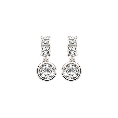 Silver  CZ Bubble Stud Earrings - GVE366