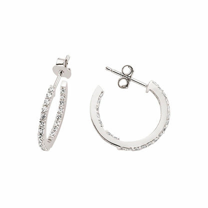 Silver  CZ Eternity Hoop Earrings 16mm - GVE369