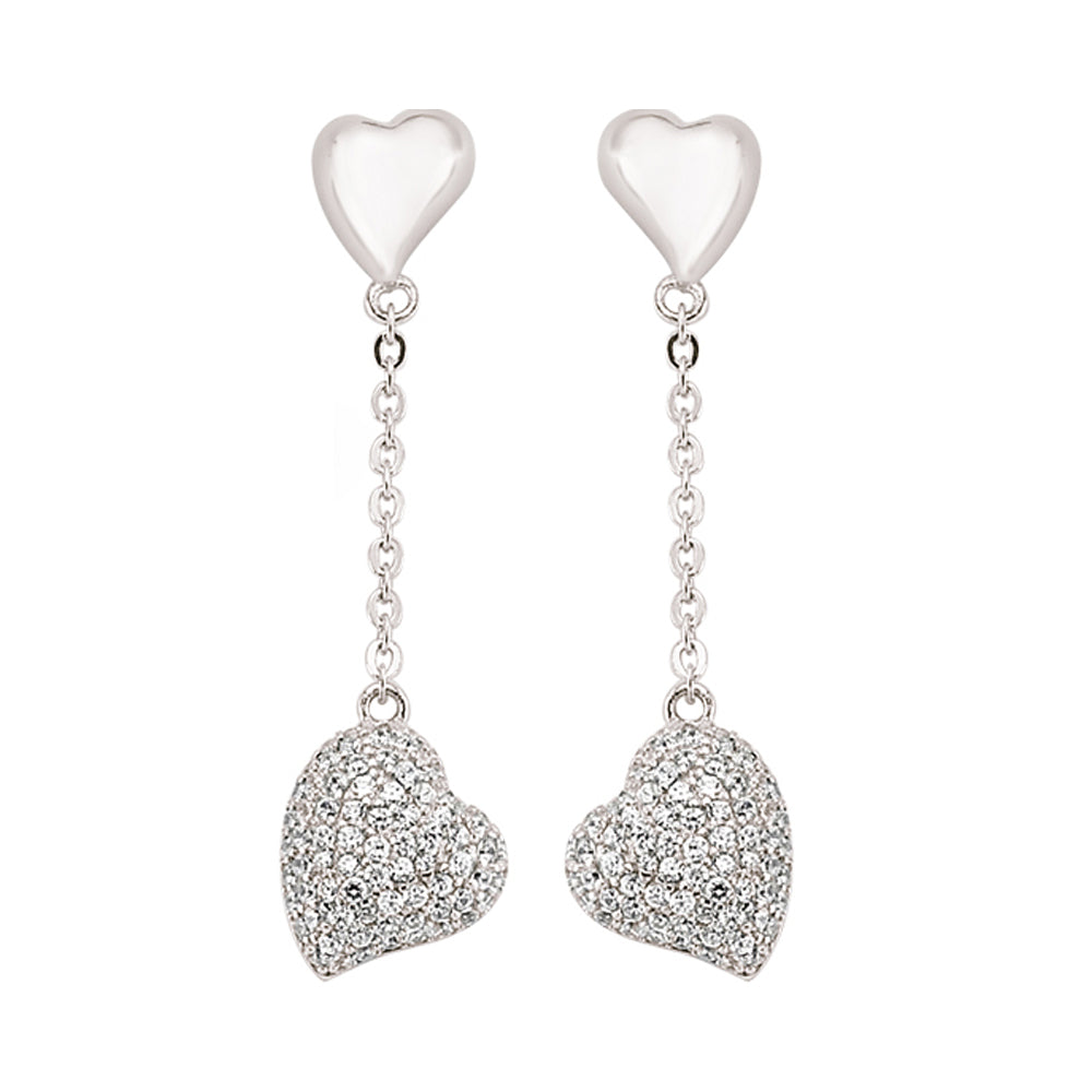 Sterling Silver  CZ Micro-Pave Drop Earrings - GVE388