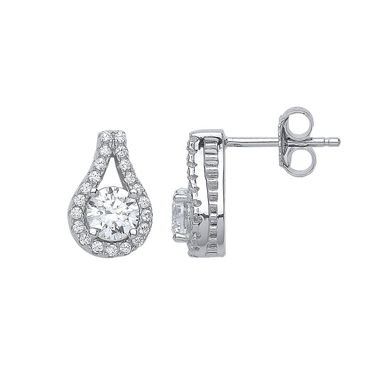 Silver  CZ Tears of Joy Drop Earrings - GVE435