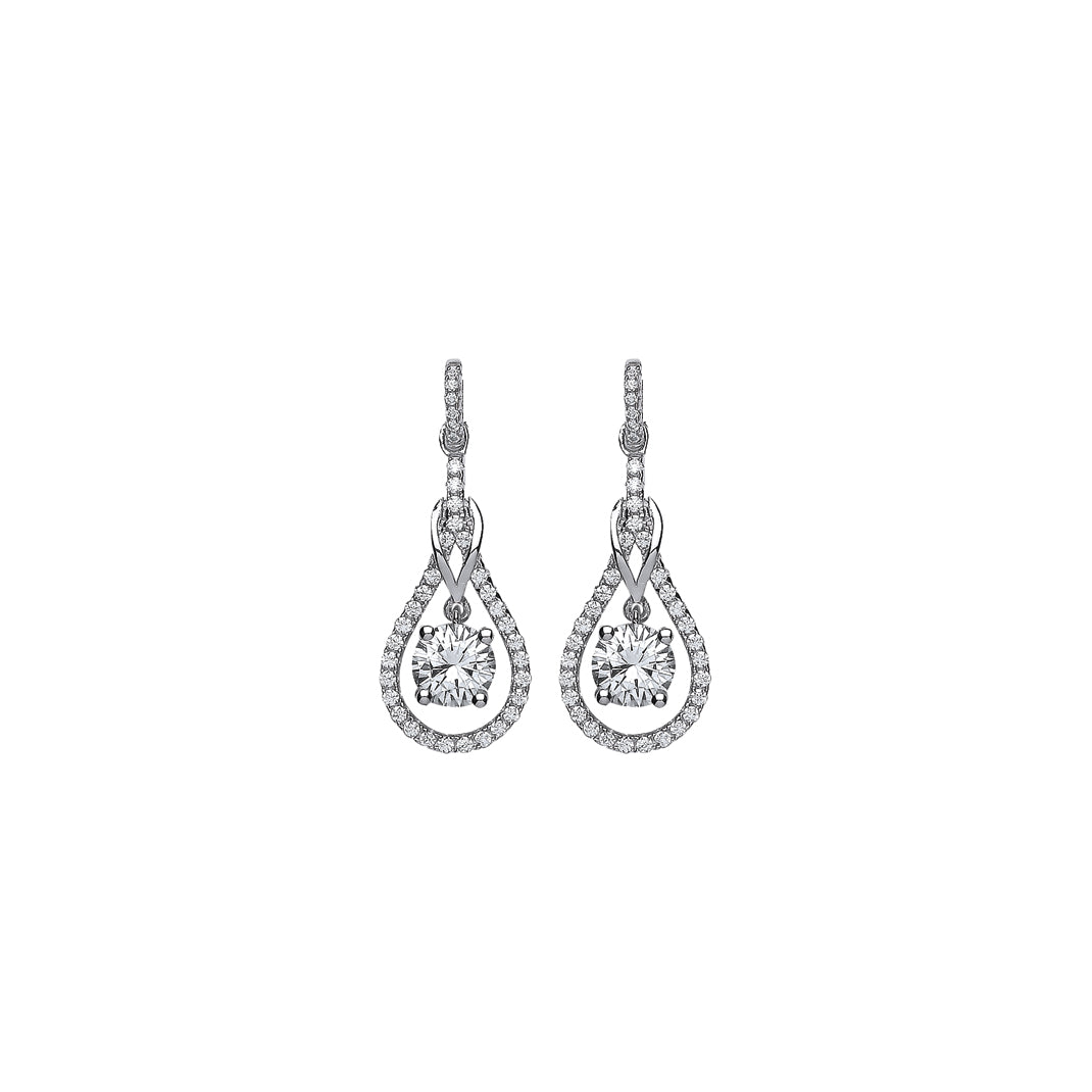 Silver  CZ Tears of Joy Drop Earrings - GVE437