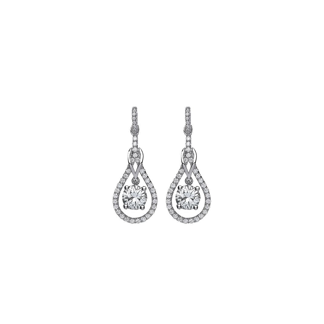 Silver  CZ Tears of Joy Drop Earrings - GVE437