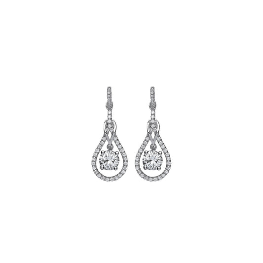 Silver  CZ Tears of Joy Drop Earrings - GVE437