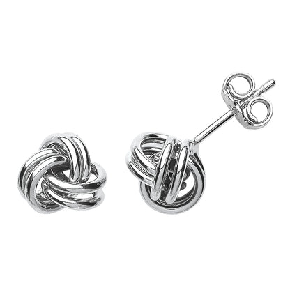 Silver  Love Me Knot Stud Earrings - GVE512