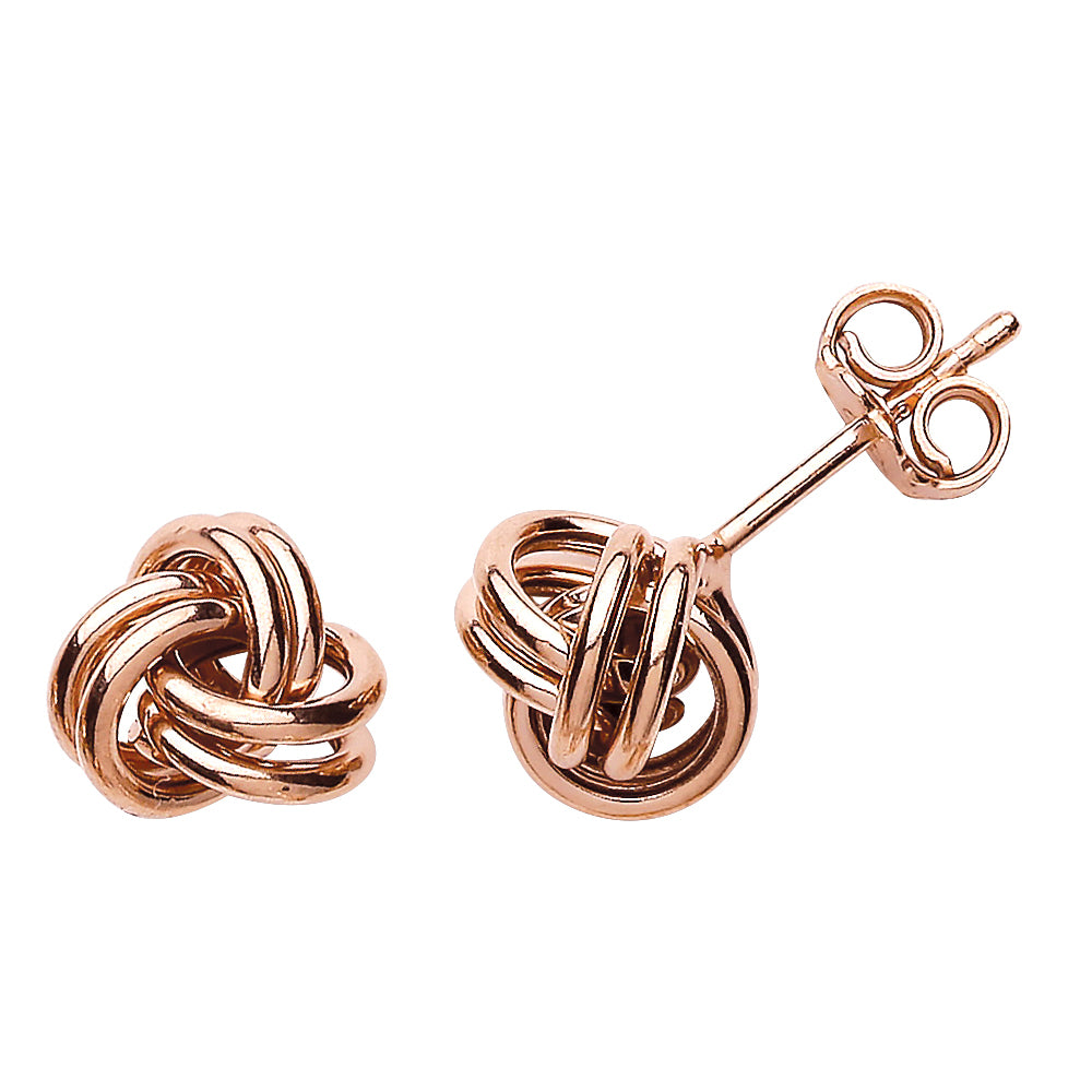 Rose Silver  Love Me Knot Stud Earrings - GVE513