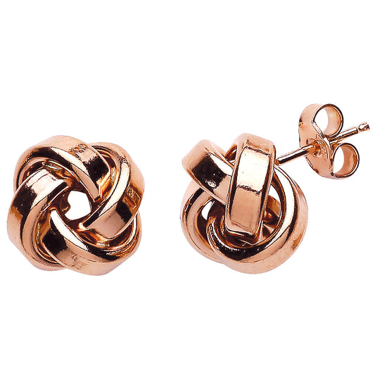 Rose Silver  Love Me Knot Stud Earrings - GVE515