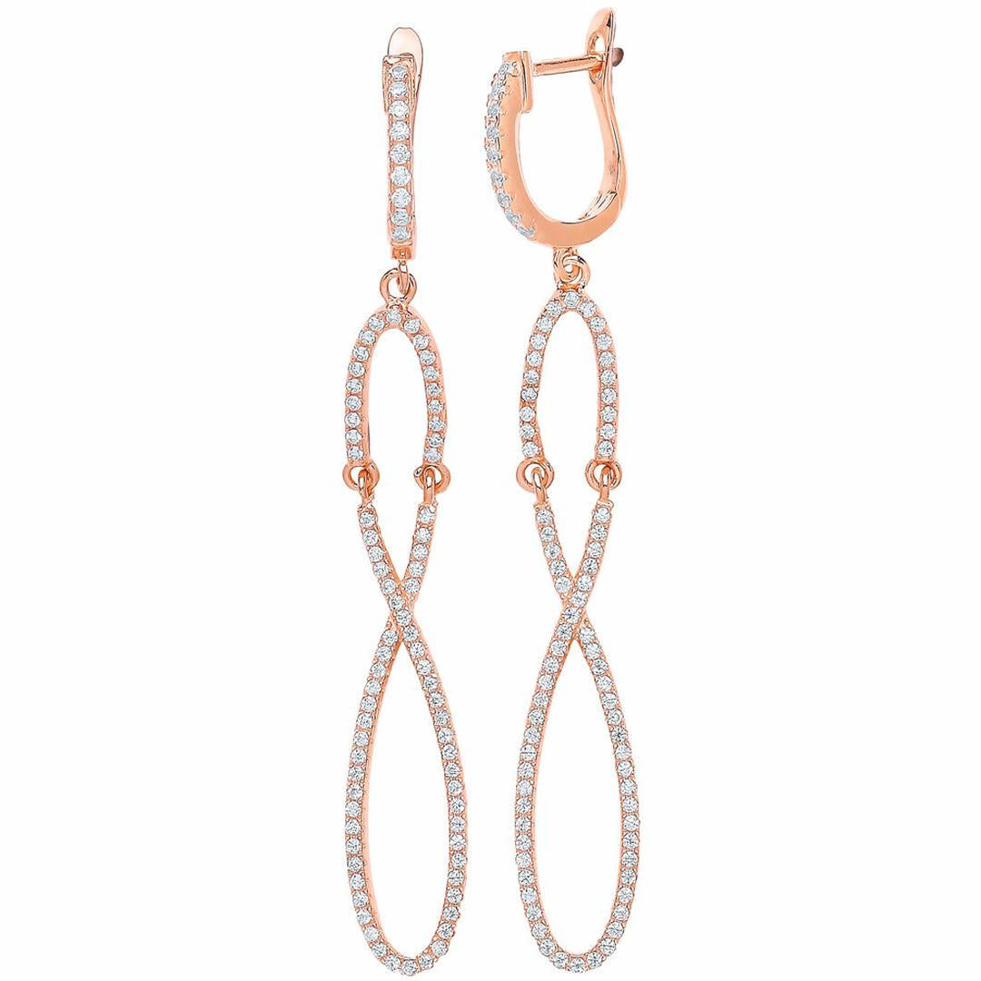Rose Silver  CZ Infinity Stud Earrings - GVE531