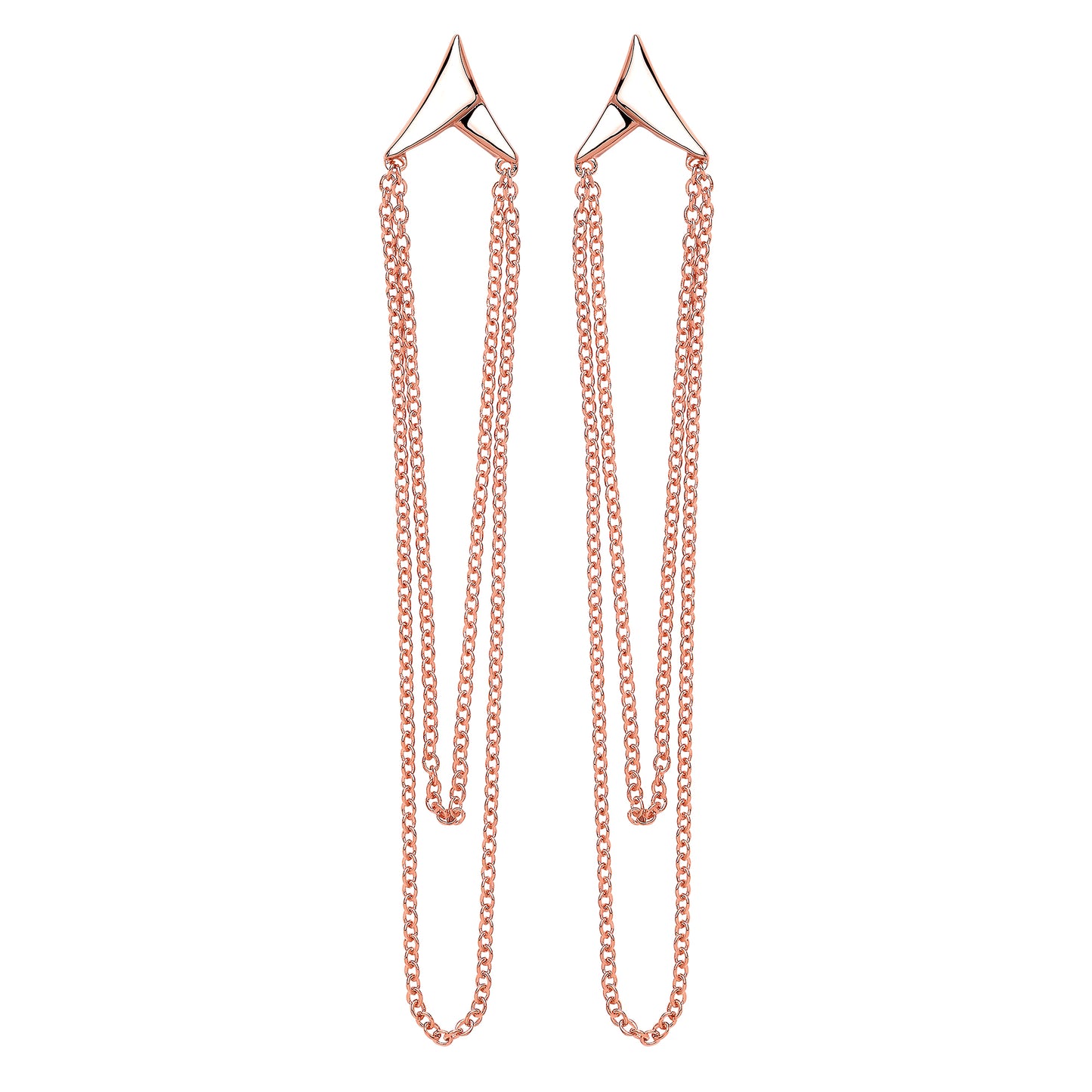 Rose Silver  Chain Necklace Drop Earrings - GVE558